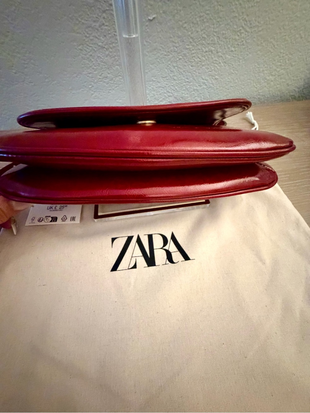 ZARA Patent Leather Shoulder Bag in Dark Cherry NWT - Picture 8 of 10